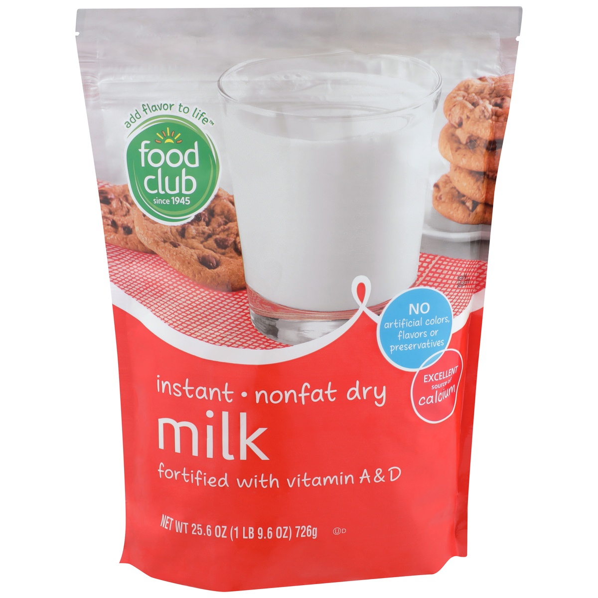 slide 1 of 1, Food Club Instant Nonfat Dry Milk, 25.6 fl oz