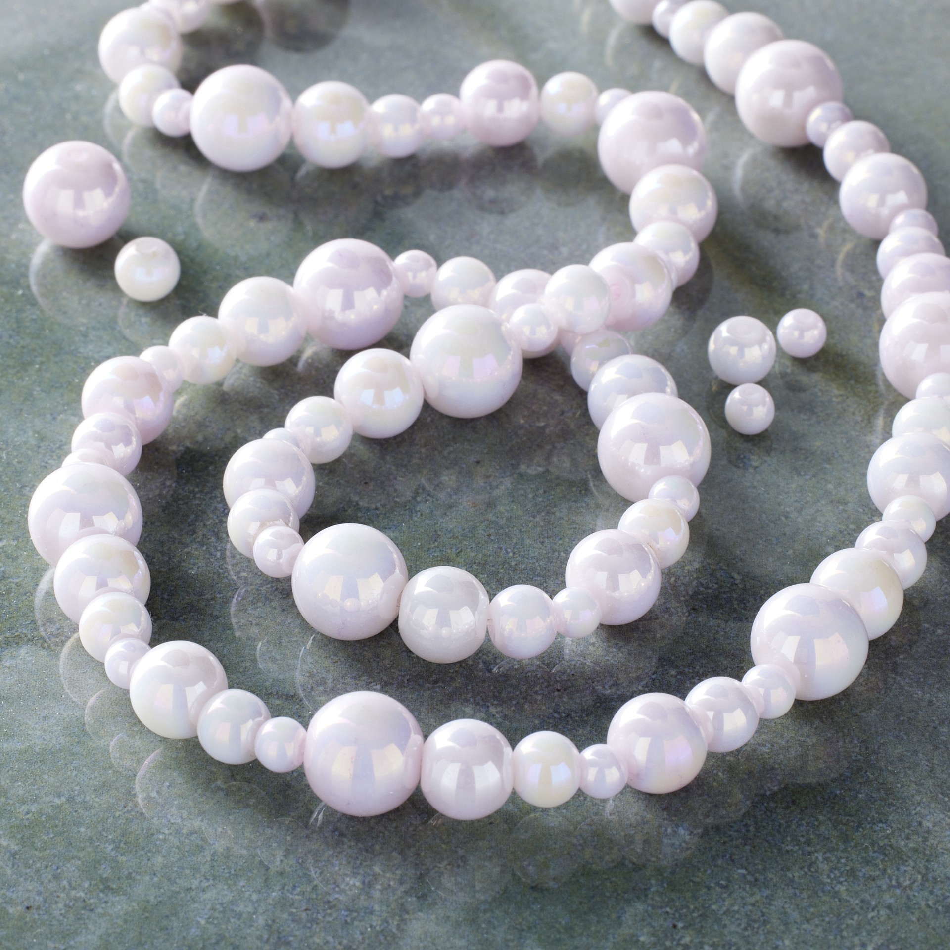 slide 2 of 3, Light Violet Marble Glass Round Beads By Bead Landing, 4mm-10mm