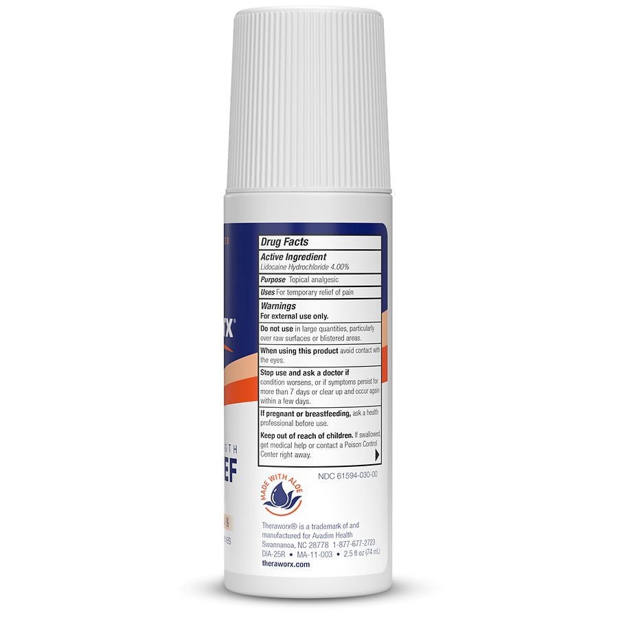 slide 2 of 3, Theraworx Relief Theraworx Diabetic Pain Relief Roll-On, 2.5 Oz, 2.5 oz