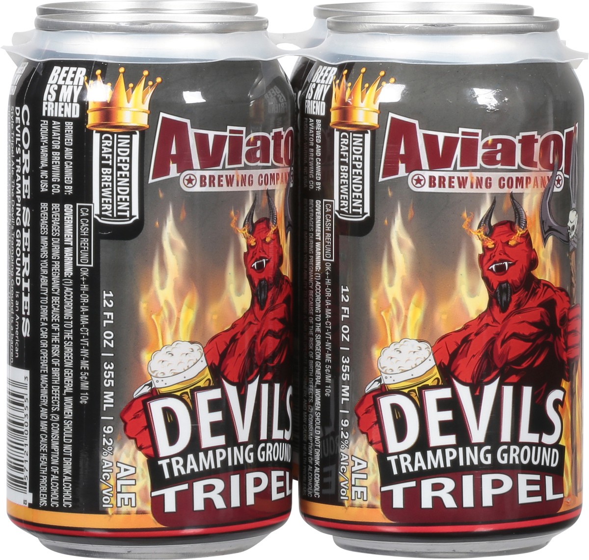 slide 6 of 11, Aviator Brewing Co. Tripel Devils Tramping Ground Beer 4 - 12 fl oz Cans, 4 ct