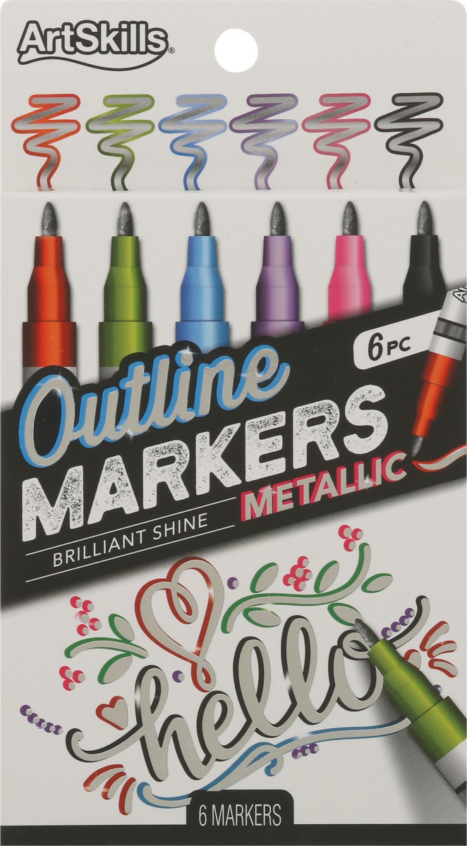 ArtSkills Metallic Outline Markers 6 ct Shipt
