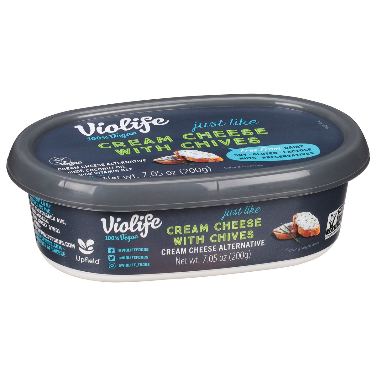 slide 2 of 11, Violife Just like Cream Cheese - with Chives, Dairy-Free Vegan 7.05 oz Tub, 7.05 oz
