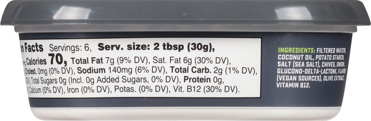 slide 10 of 11, Violife Just like Cream Cheese - with Chives, Dairy-Free Vegan 7.05 oz Tub, 7.05 oz