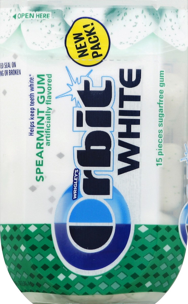 slide 3 of 4, ORBIT Gum White Spearmint Sugar Free Chewing Gum, 15 Piece Pack, 15 pc