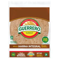 Guerrero 100% Whole Wheat Tortillas, Soft Taco Size, 24 Count
