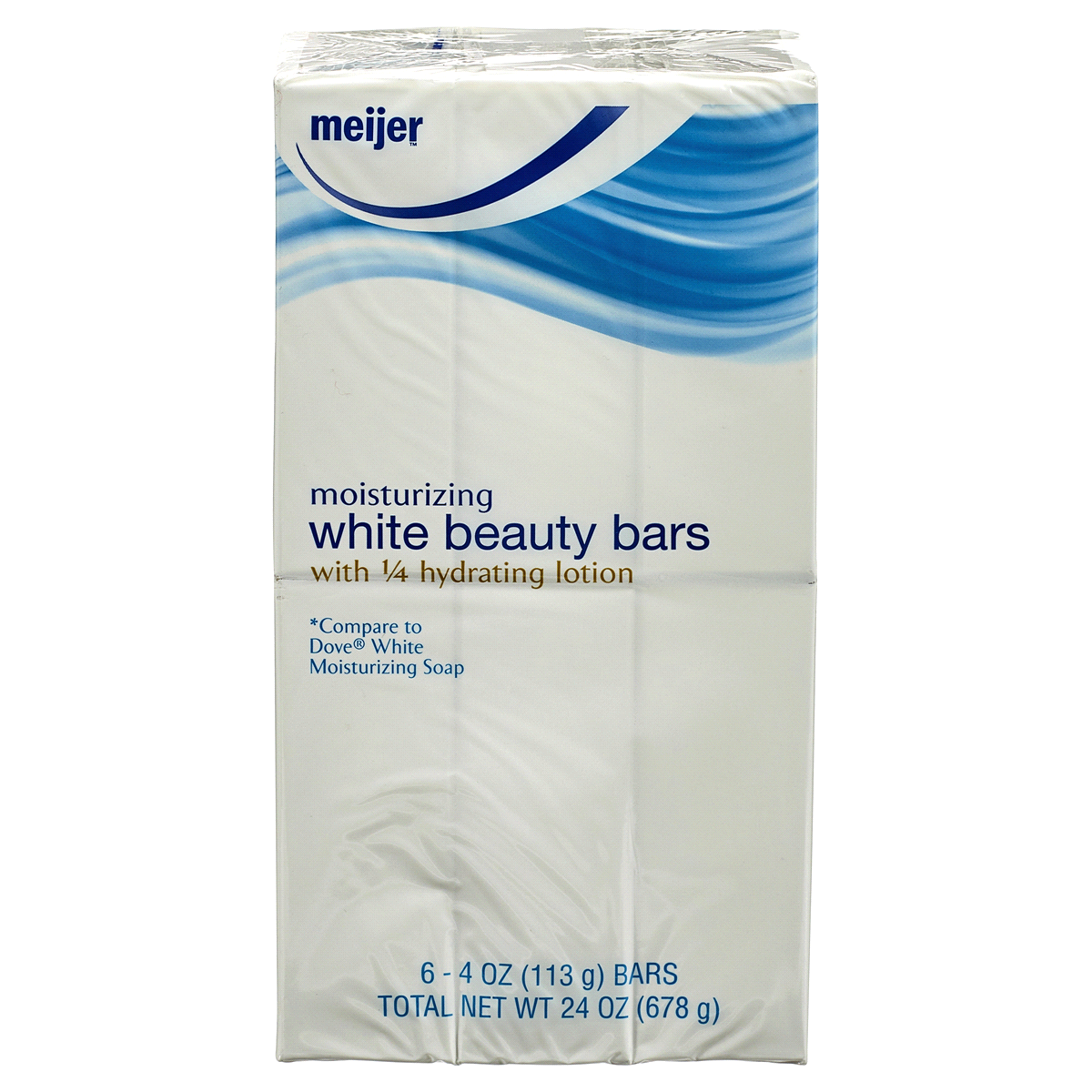 slide 1 of 1, Meijer Moisturizing White Beauty Bar Soap, 6 ct