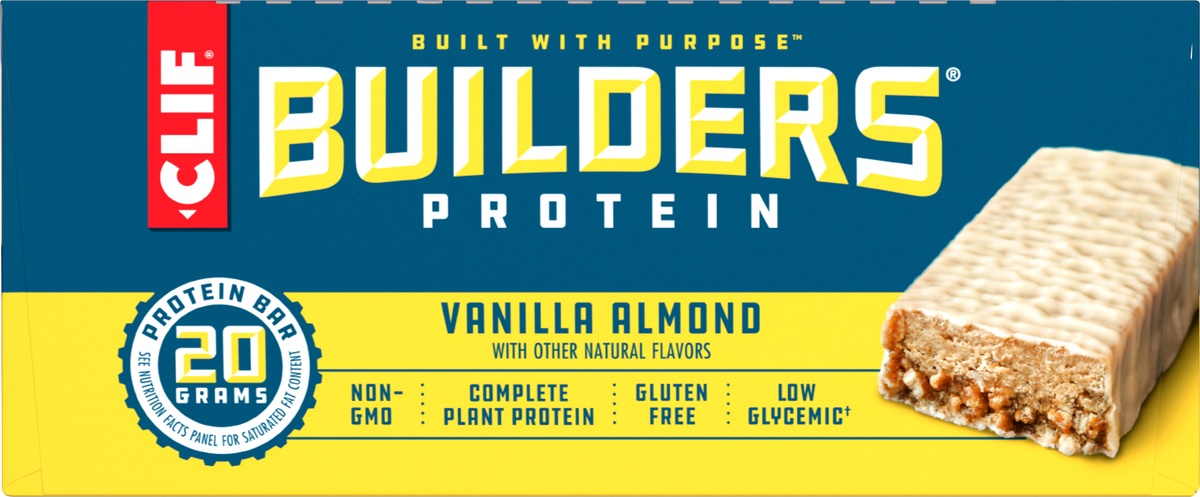 slide 10 of 10, CLIF Builder's Vanilla Almond Protein Bar, 12 ct; 2.4 oz