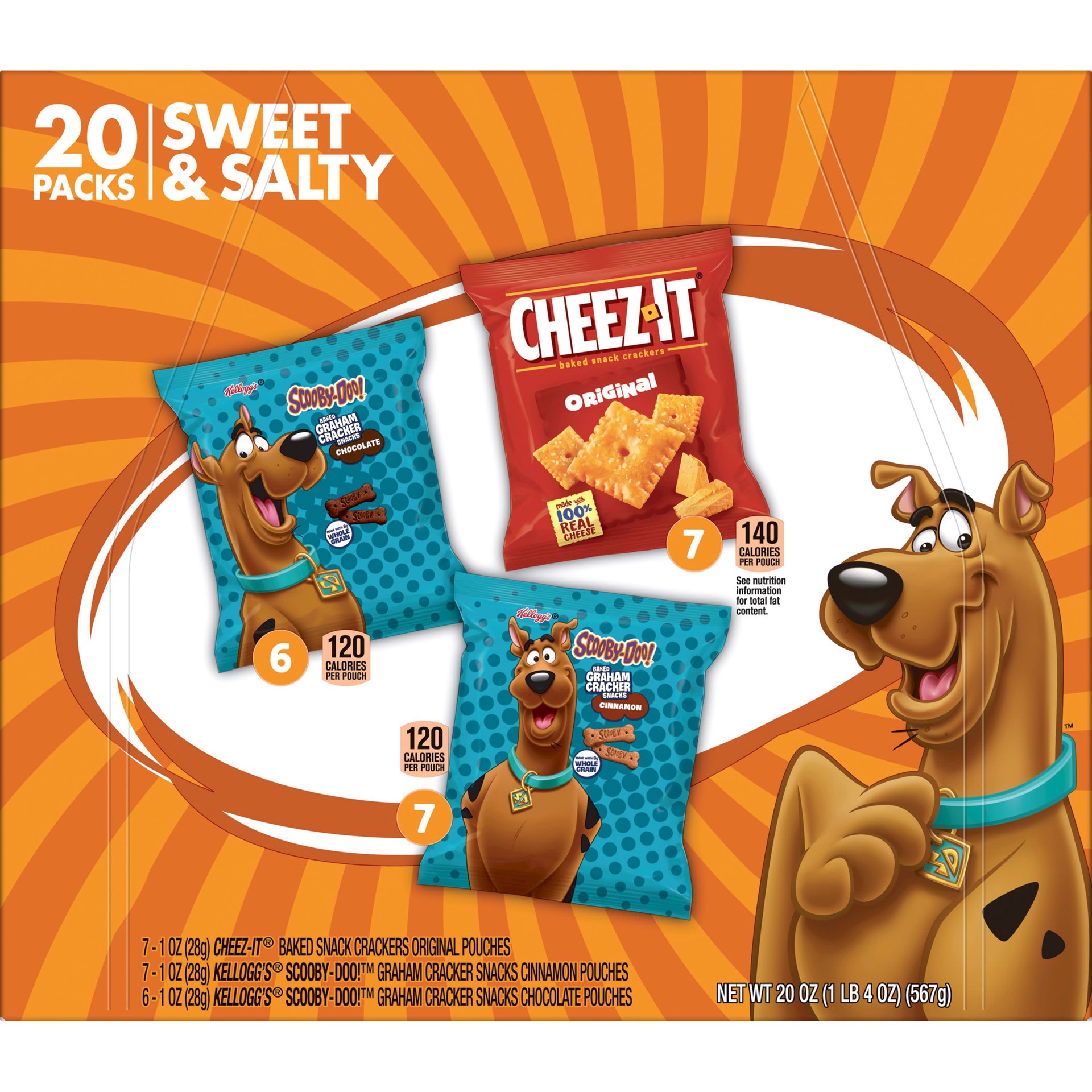slide 4 of 5, Kellogg's Sweet and Salty, Variety Pack, 20 oz, 20 Count, 20 oz