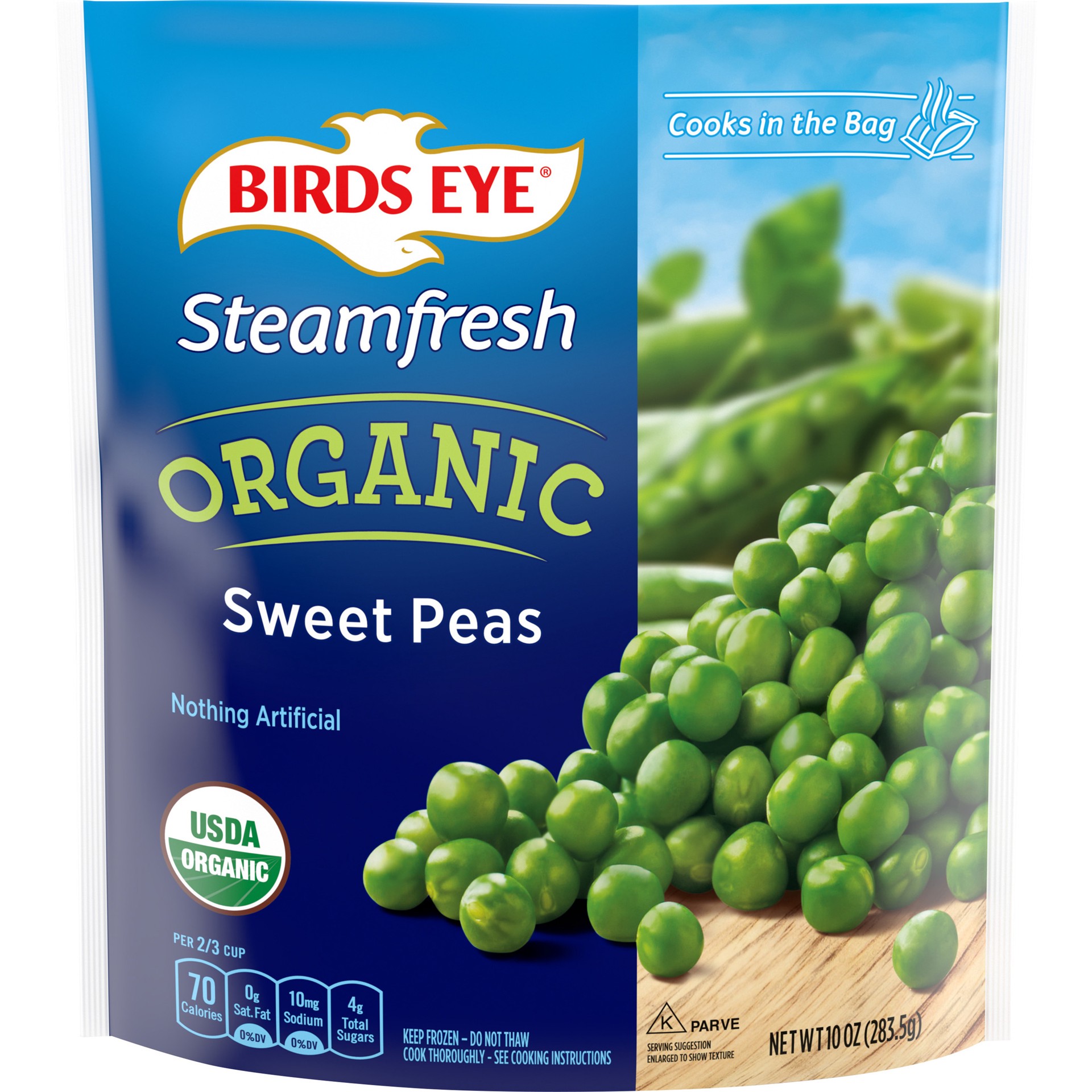 slide 1 of 2, Birds Eye Organic Sweet Peas 10 oz, 10 oz