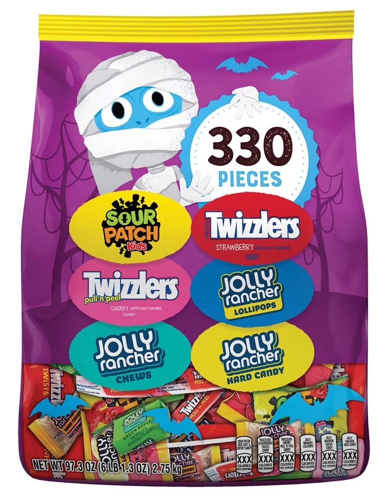 slide 1 of 1, Sour Patch Kids Jolly Rancher And Twizzlers Halloween Candy Assortment, 97.3 oz