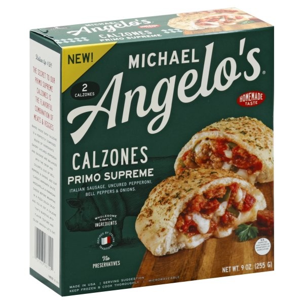 slide 1 of 1, Michael Angelo's Gourmet Foods Primo Supreme Calzone, 9 oz