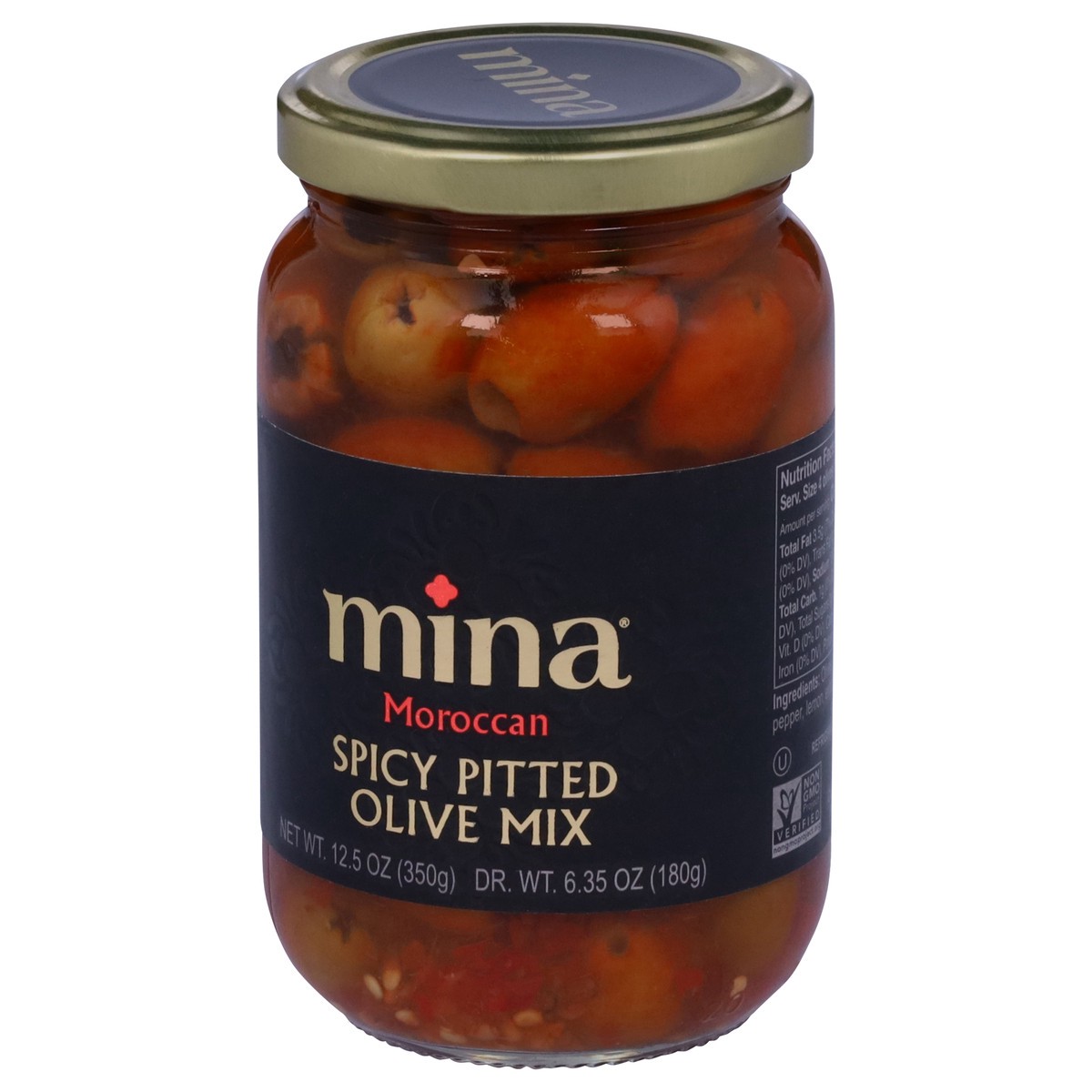 slide 4 of 14, Mina Moroccan Spicy Pitted Olive Mix 12.5 oz, 12.5 oz