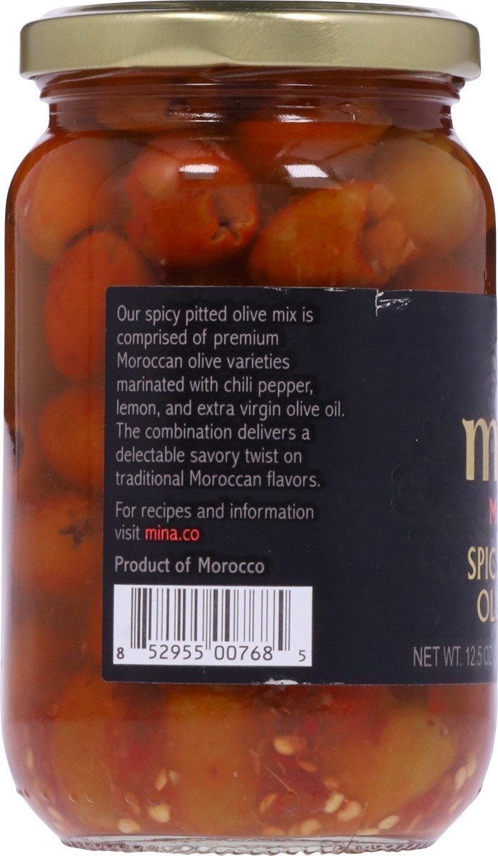 slide 3 of 14, Mina Moroccan Spicy Pitted Olive Mix 12.5 oz, 12.5 oz