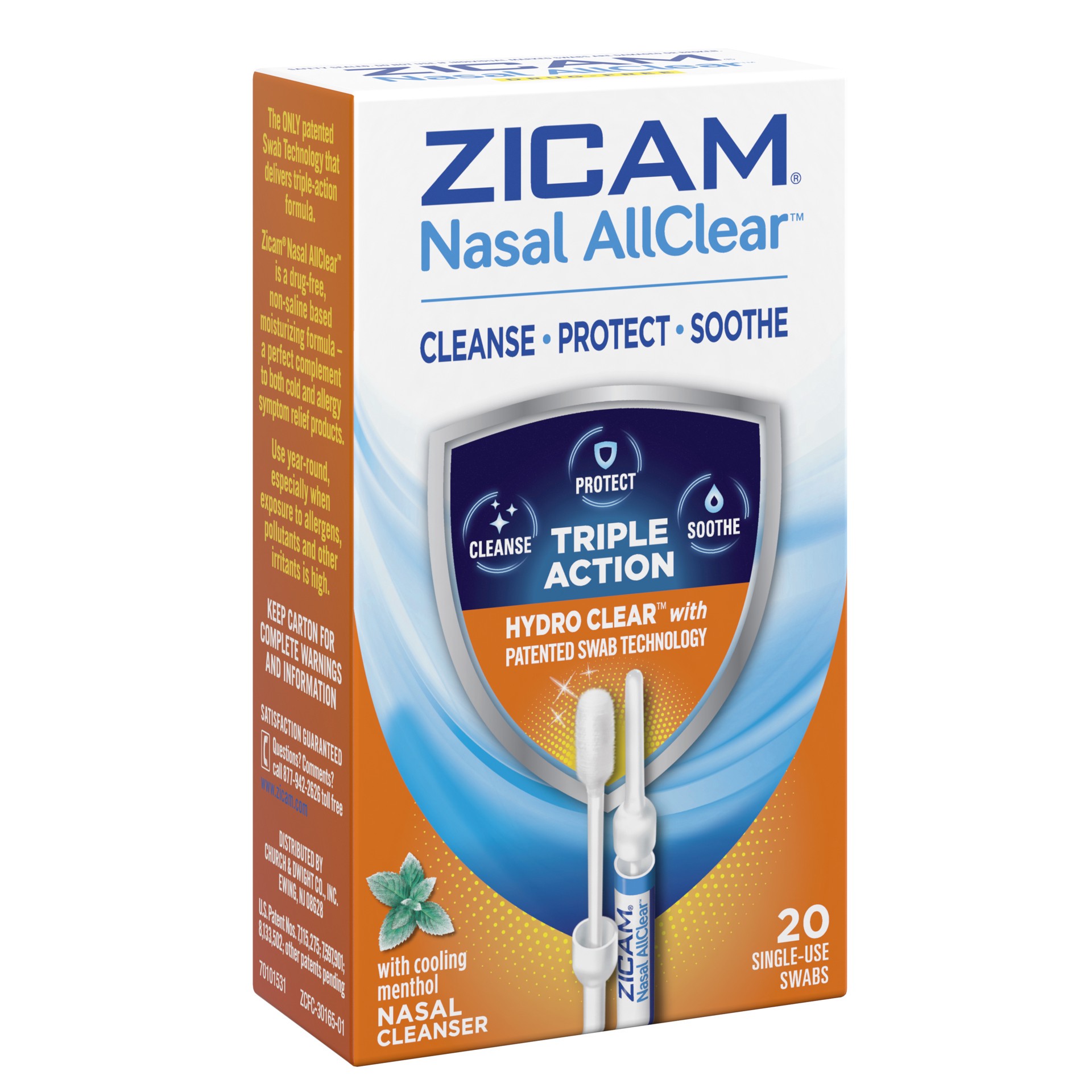 slide 4 of 4, Zicam Nasal AllClear™ Triple Action Nasal Cleanser with Cooling Menthol 20ct, 20 ct