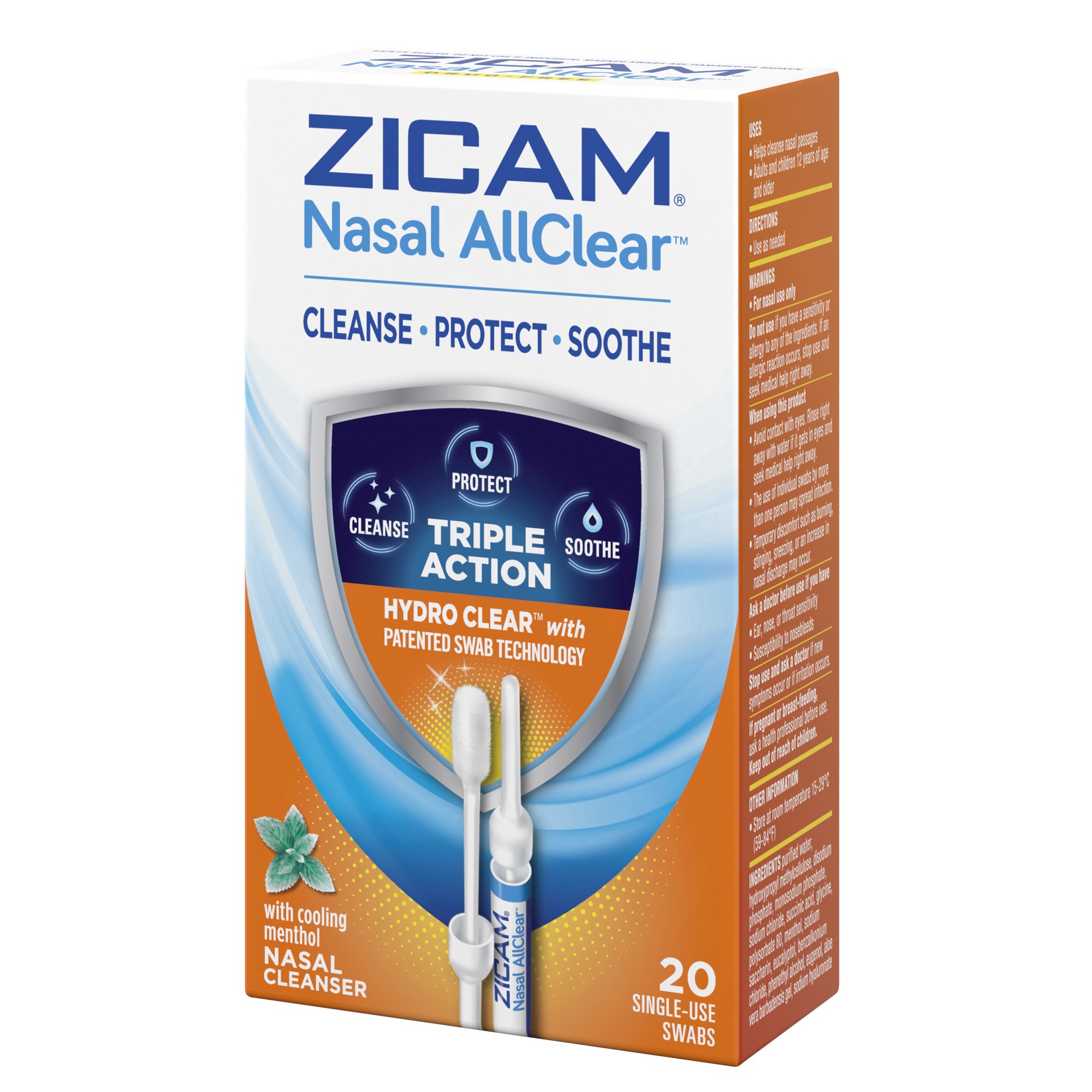 slide 3 of 4, Zicam Nasal AllClear™ Triple Action Nasal Cleanser with Cooling Menthol 20ct, 20 ct