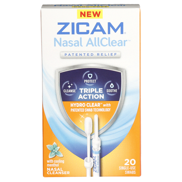 slide 1 of 4, Zicam Nasal AllClear™ Triple Action Nasal Cleanser with Cooling Menthol 20ct, 20 ct