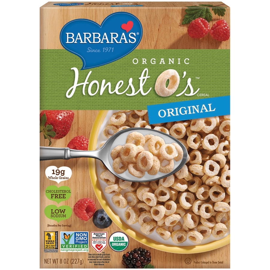 slide 1 of 8, Barbara's Bakery Cereal Honest Os Og, 8 oz