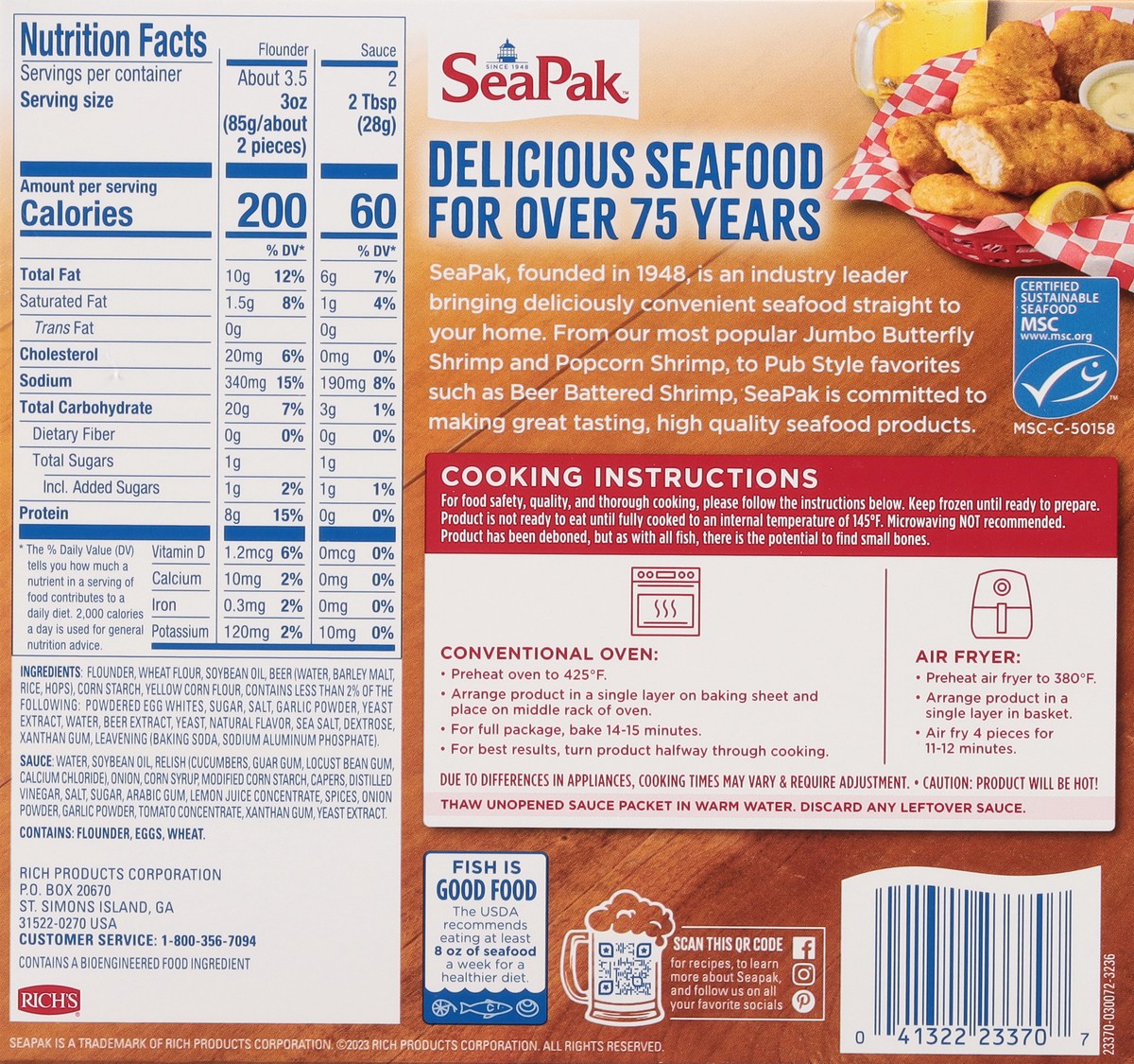 slide 12 of 14, SeaPak Beer Battered Flounder Strips 13 oz, 13 oz