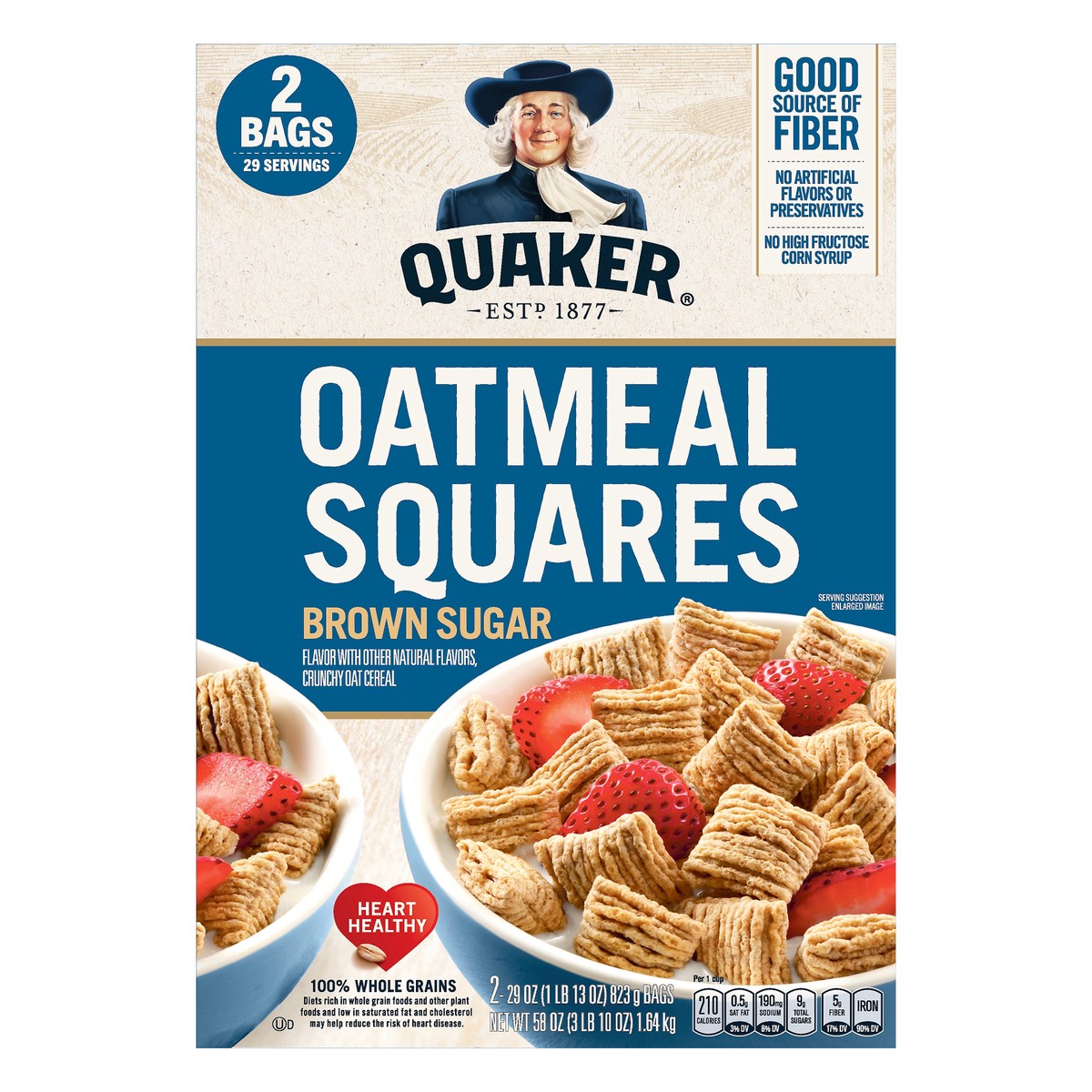 slide 1 of 5, Quaker Oatmeal Squares, 2 ct