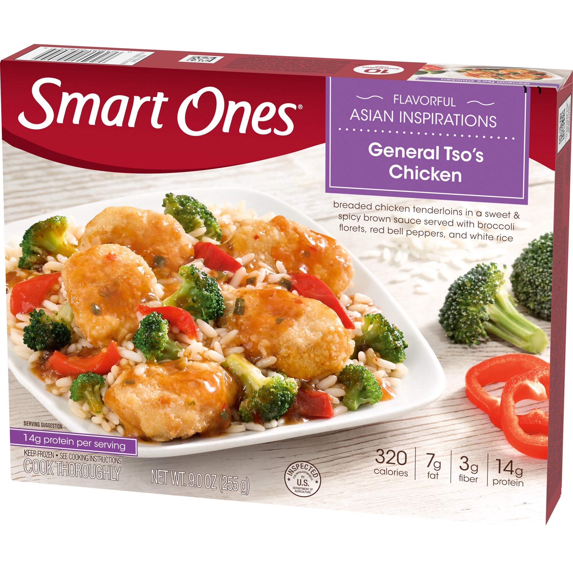 slide 3 of 5, Smart Ones General Tso's Chicken Frozen Meal, 9 oz Box, 9 oz