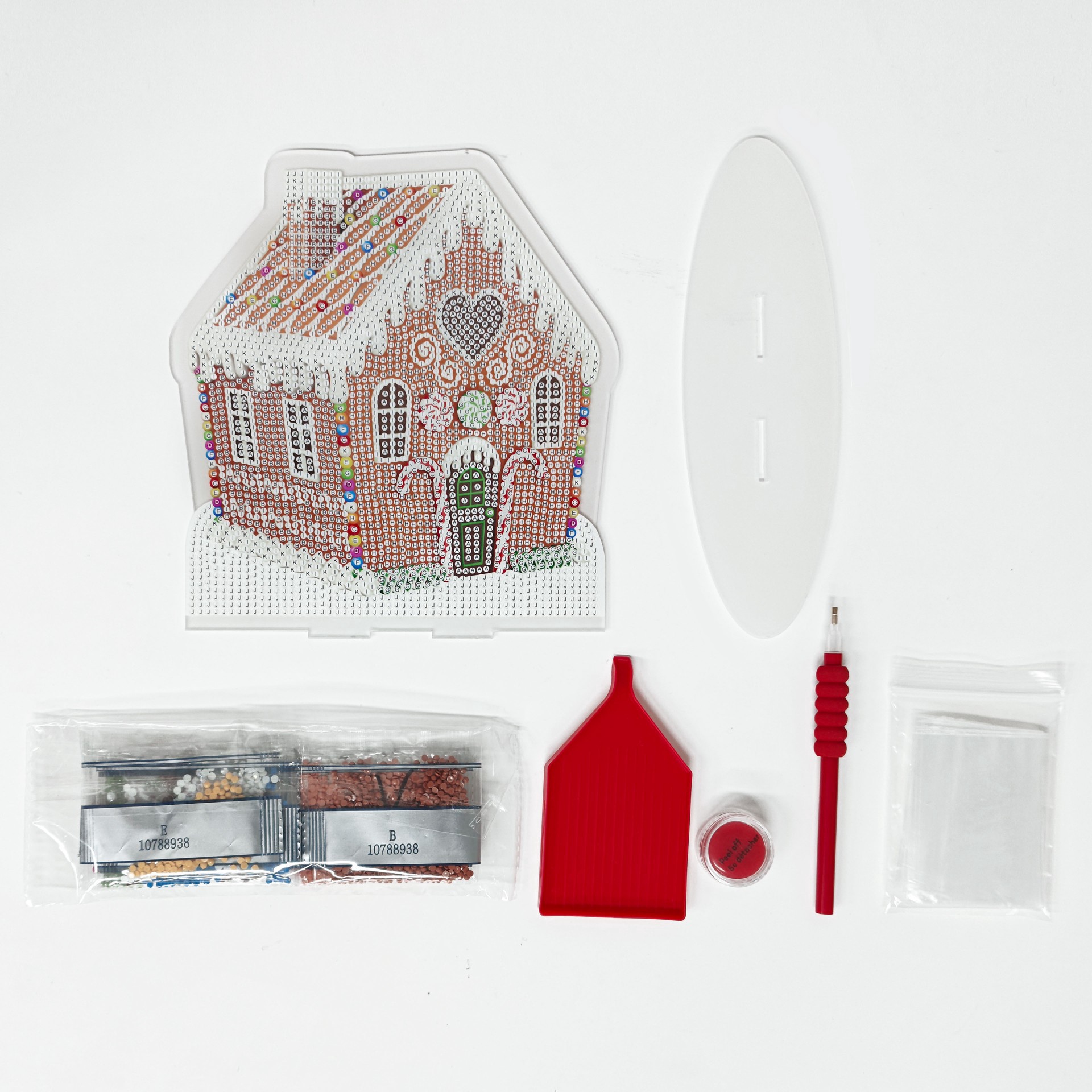 slide 3 of 4, 8" X 7.75" Gingerbread Diamond Art Table Topper Kit By Make Market, 8 in x 7.75 in