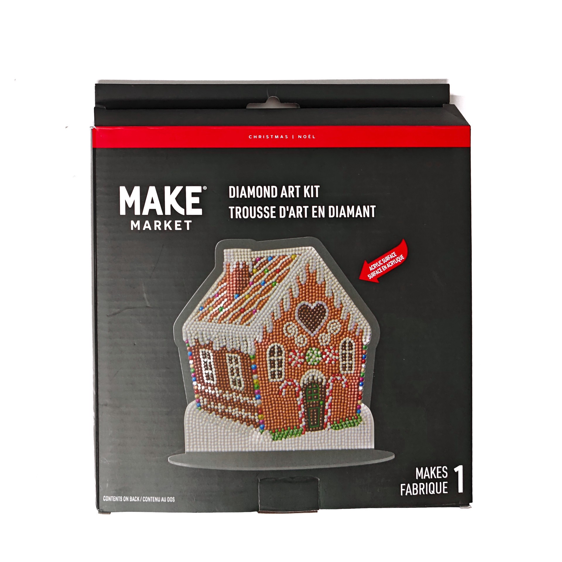 slide 2 of 4, 8" X 7.75" Gingerbread Diamond Art Table Topper Kit By Make Market, 8 in x 7.75 in