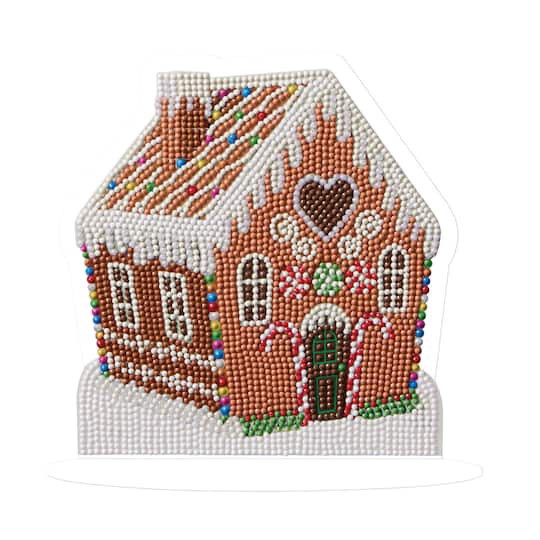 slide 1 of 4, 8" X 7.75" Gingerbread Diamond Art Table Topper Kit By Make Market, 8 in x 7.75 in