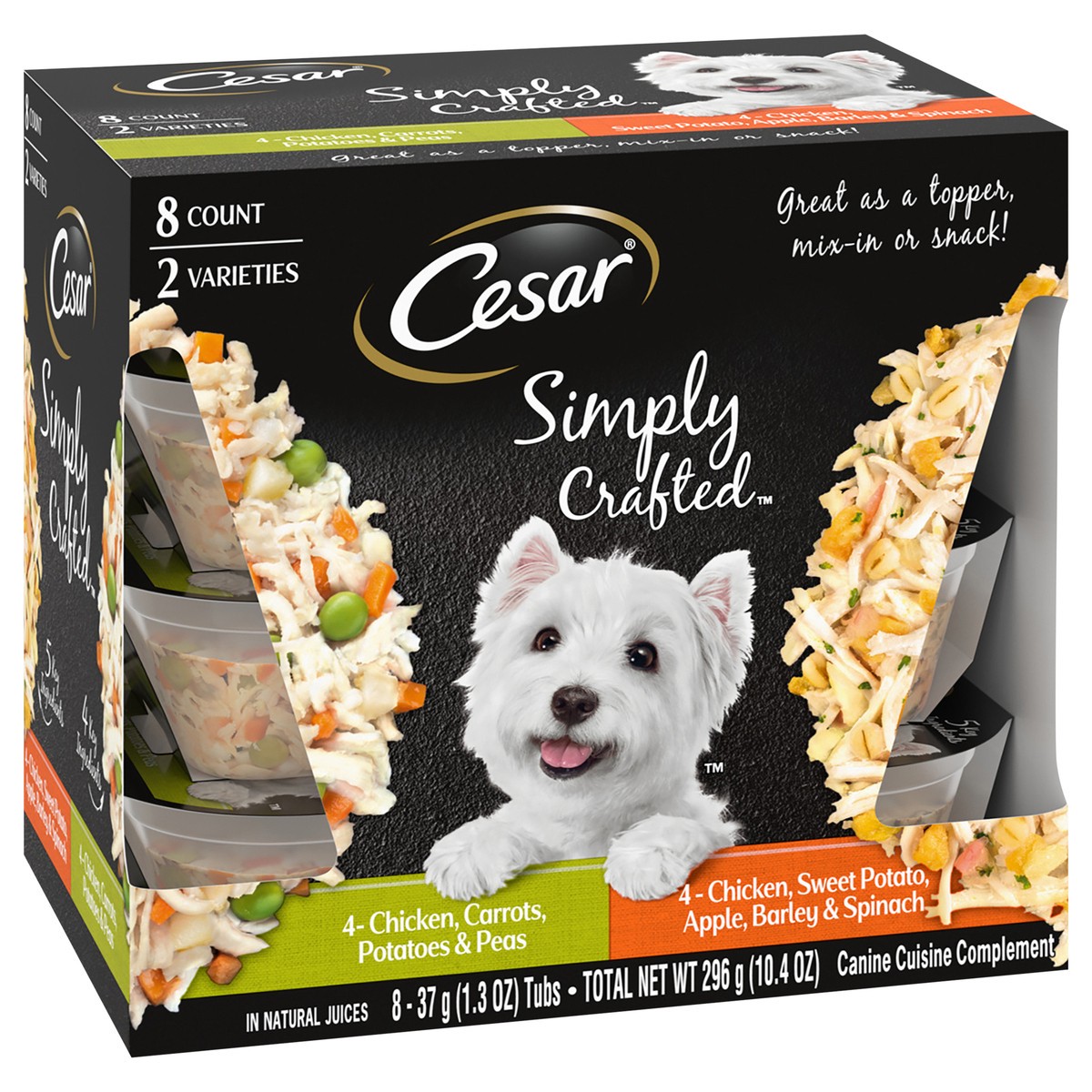 slide 2 of 9, Cesar Simply Crafted Canine Cuisine Complement Variety Pack, 8 ct