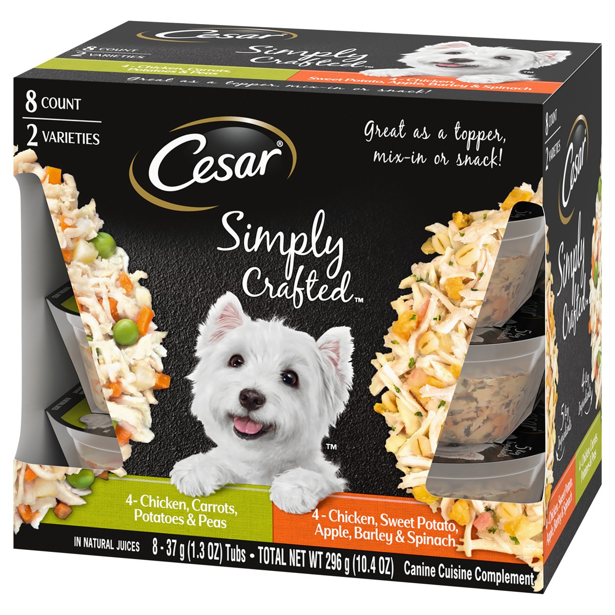 slide 3 of 9, Cesar Simply Crafted Canine Cuisine Complement Variety Pack, 8 ct