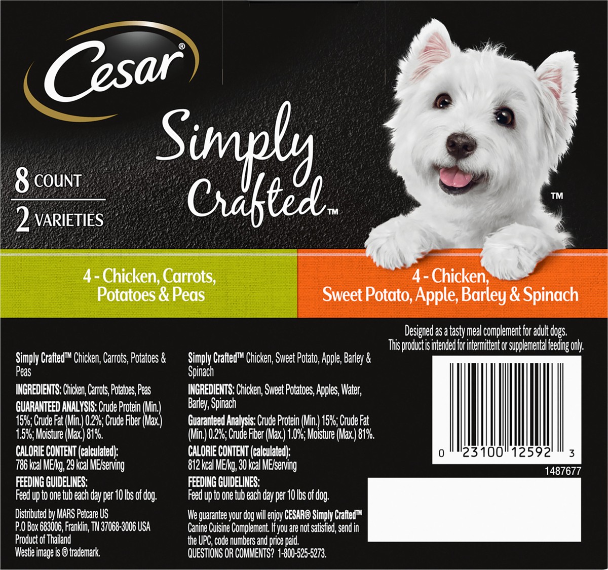 slide 5 of 9, Cesar Simply Crafted Canine Cuisine Complement Variety Pack, 8 ct