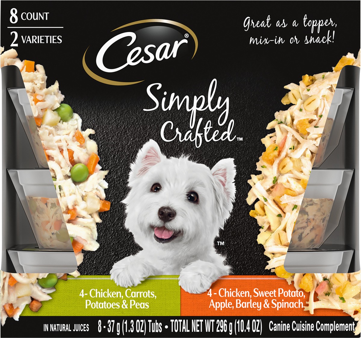 slide 6 of 9, Cesar Simply Crafted Canine Cuisine Complement Variety Pack, 8 ct