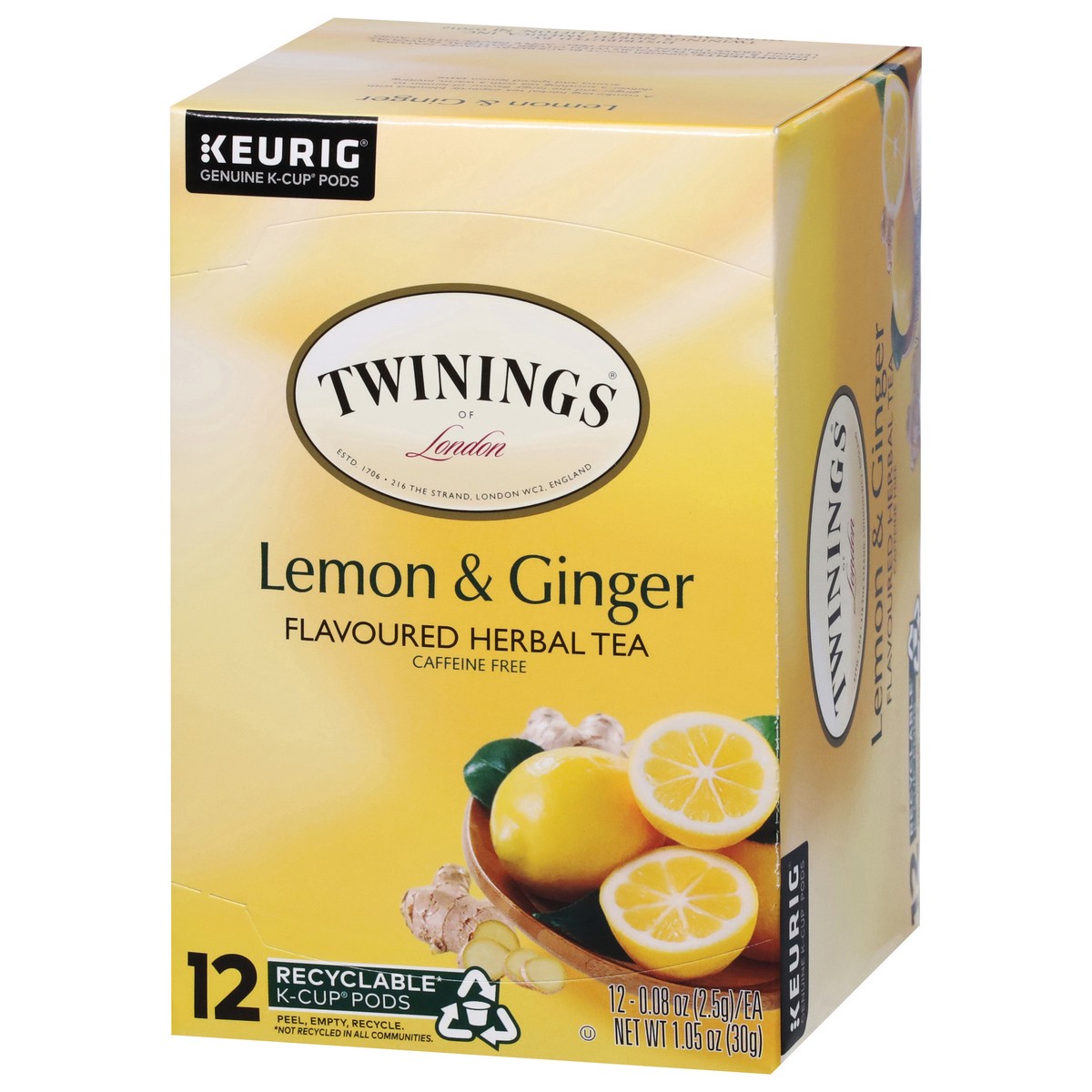 slide 3 of 9, Twinings K-Cup Pods Lemon & Ginger Flavored Herbal Tea Pods - 12 ct, 12 ct