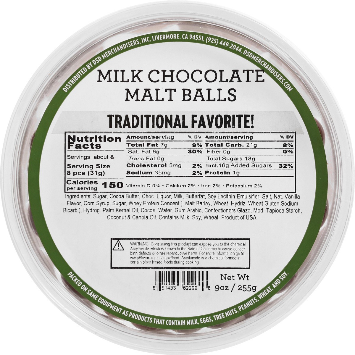 slide 6 of 9, DSD Merchandisers Chocolate Maltballs - 9 OZ, 9 oz