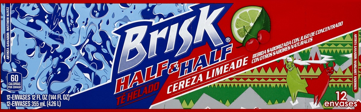 slide 3 of 6, Brisk Half & Half Cherry Limeade Iced Tea (12-12Fl Oz) 144 Fluid Ounce Pack, 144 oz