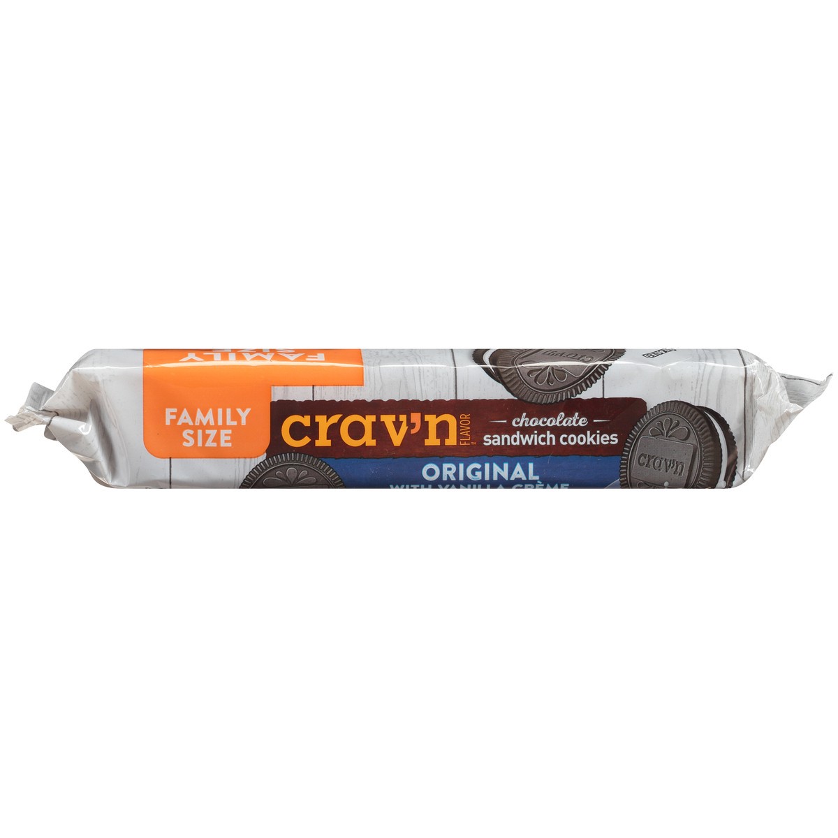 slide 6 of 10, Crav'n Flavor Family Size Original with Vanilla Creme Chocolate Sandwich Cookies, 19.1 oz