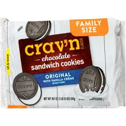 Crav'n Flavor Family Size Original with Vanilla Creme Chocolate Sandwich Cookies