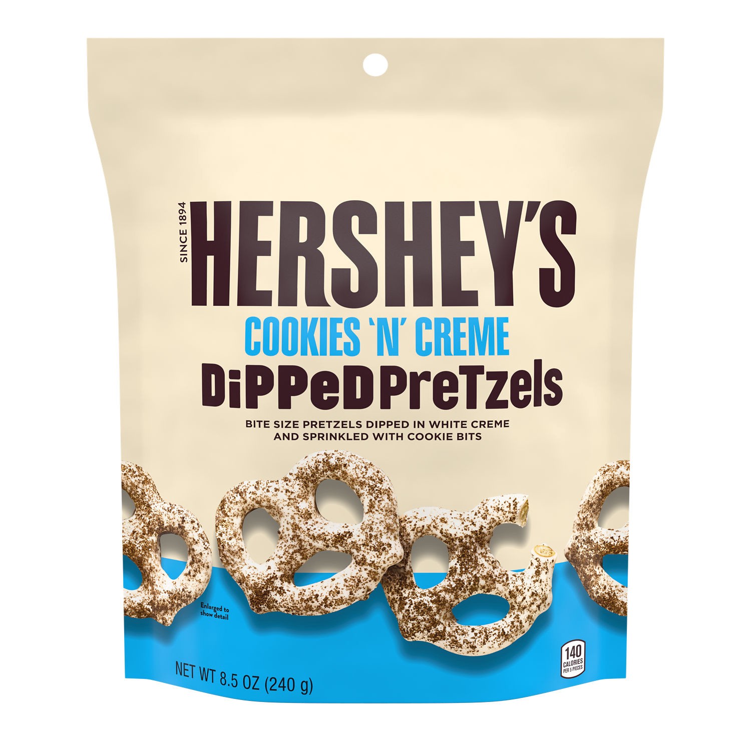 slide 1 of 2, Hershey's Cookies 'n' Creme Dipped Pretzels Bag, 8.5 oz, 8.5 oz