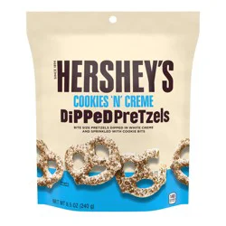 HERSHEY'S Cookies 'n' Creme Dipped Pretzels Bag, 8.5 oz