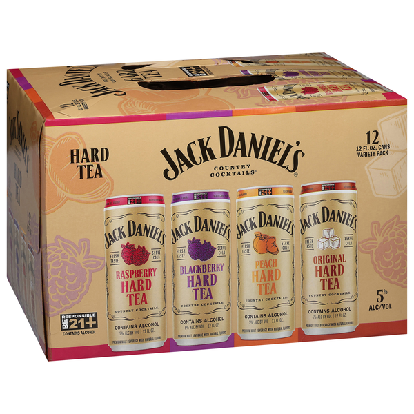 slide 1 of 1, Jack Daniel's Country Cocktails Hard Tea 12 - 12 fl oz Cans, 12 ct; 12 oz