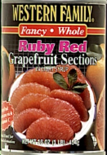 slide 1 of 1, Western Family Ruby Red Grapefruit Section, 15 oz