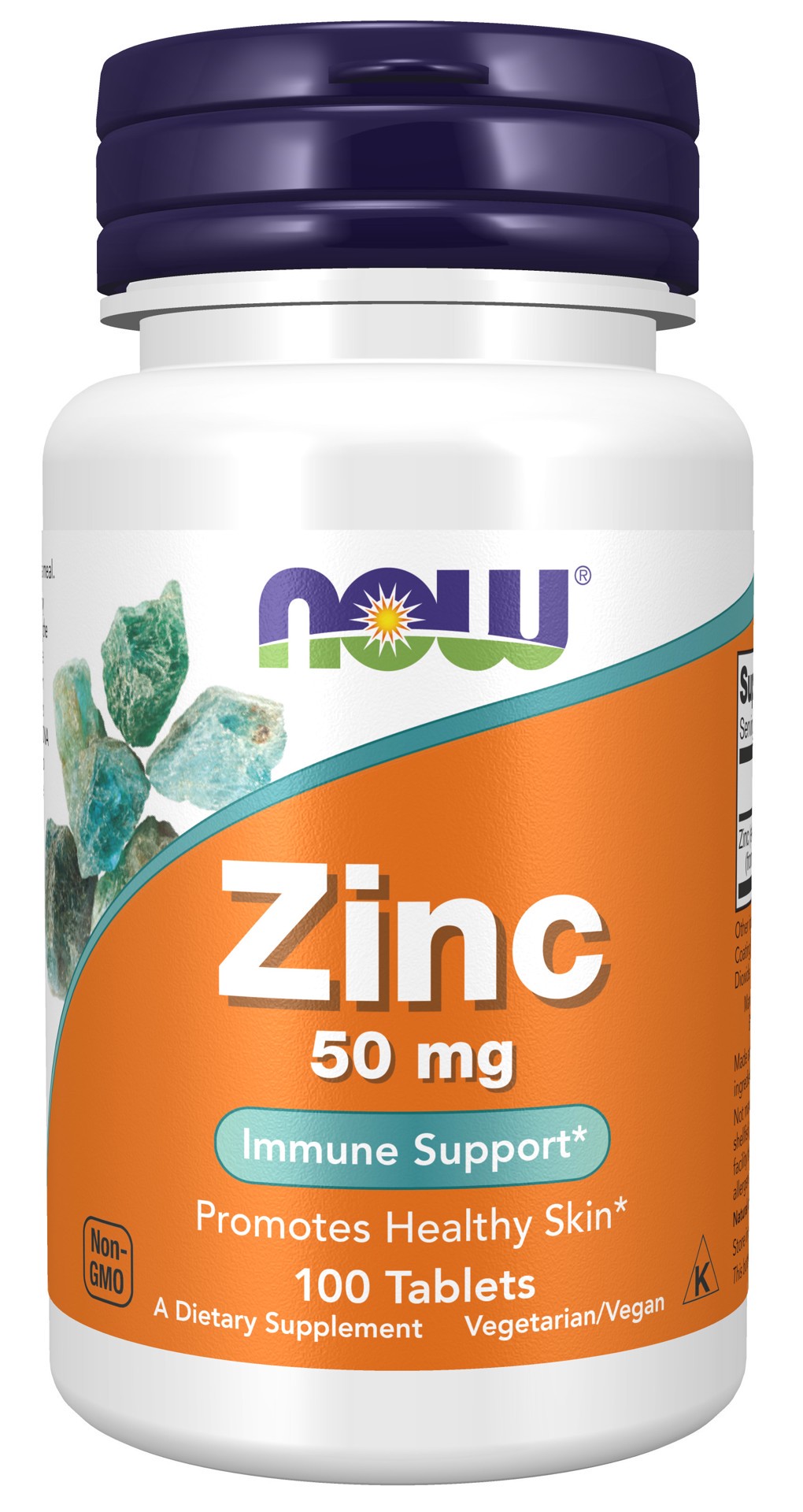 slide 1 of 4, NOW Zinc 50 mg - 100 Tablets, 100 ct