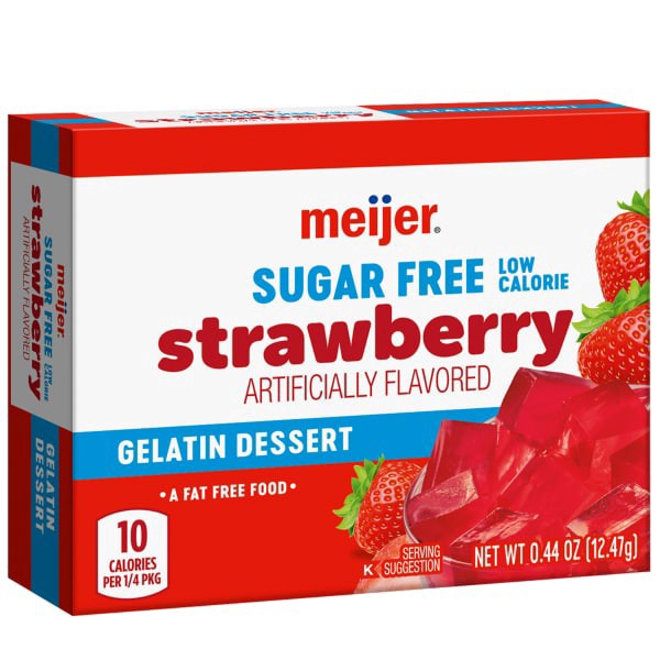 slide 4 of 29, Meijer Sugar Free Strawberry Gelatin, 0.44 oz