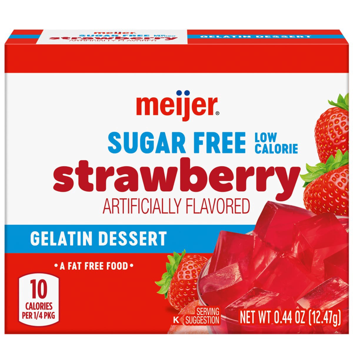 slide 1 of 29, Meijer Sugar Free Strawberry Gelatin, 0.44 oz