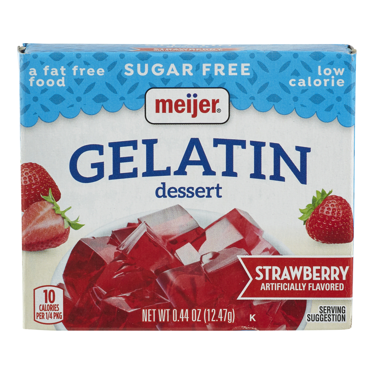 slide 1 of 3, Meijer Sugar-Free Strawberry Gelatin Dessert,, 0.44 oz