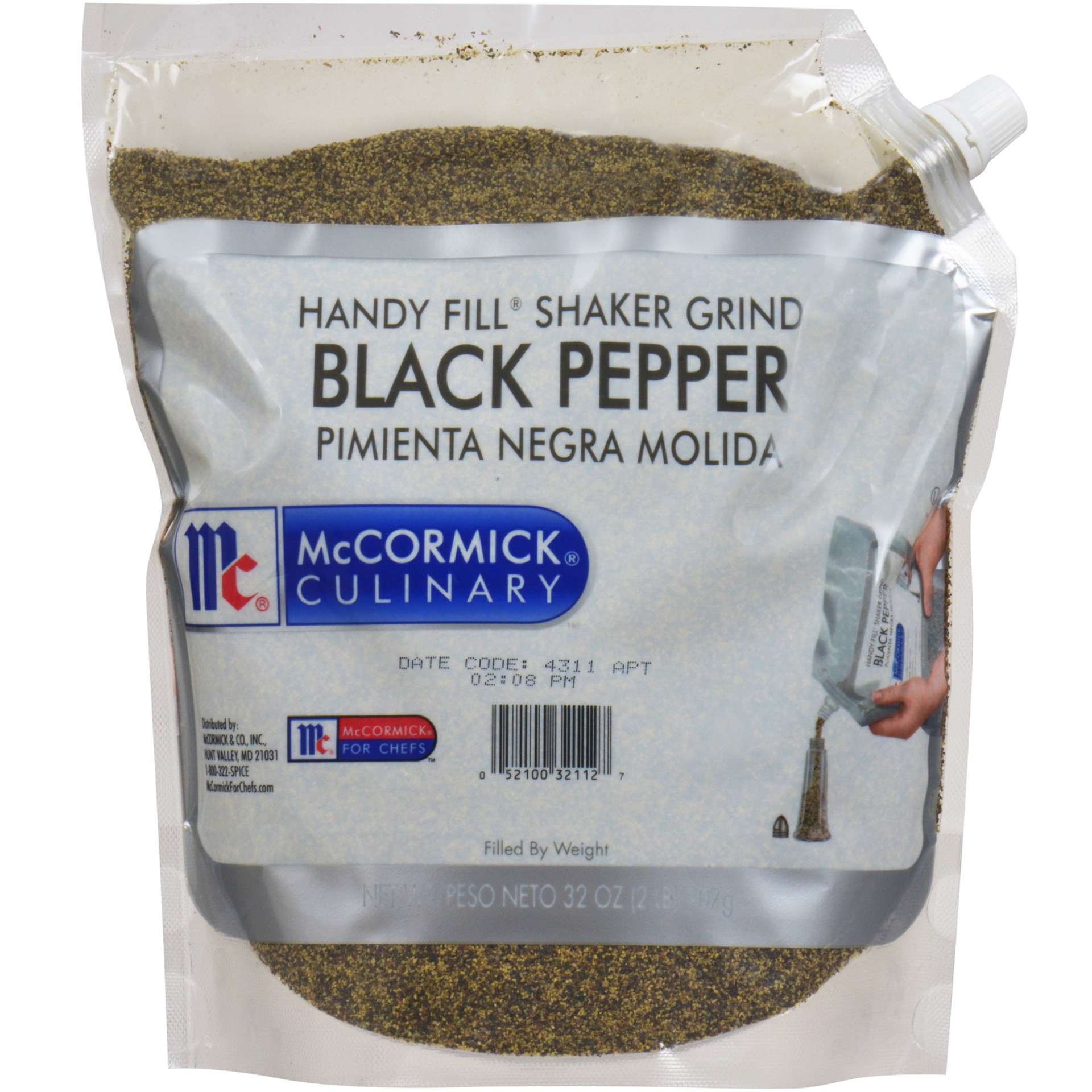 slide 4 of 5, McCormick Culinary Handy Fill Shaker Grind Black Pepper, 2 lb, 2 lb