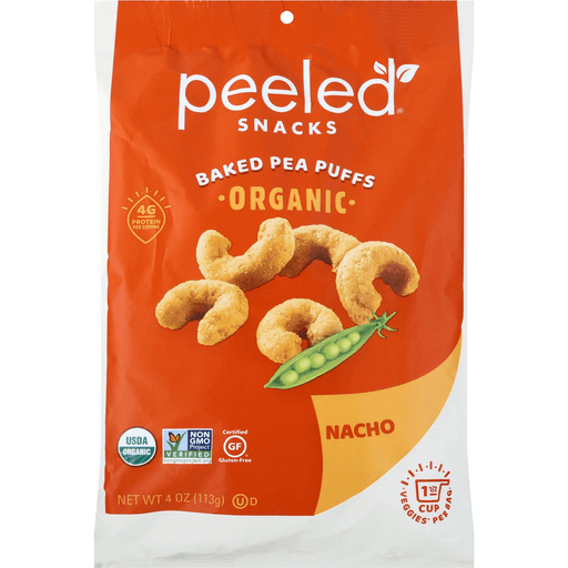 slide 1 of 1, Peeled Snacks Organic Baked Pea Puff, 4 oz