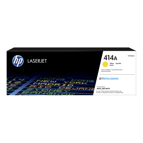 slide 1 of 1, HP 414A Yellow Toner Cartridge (W2022A), 1 ct