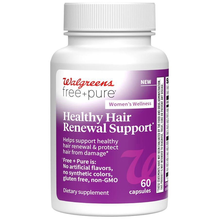 slide 1 of 4, Walgreens Healthy Hair Renewal Support, 60 ct