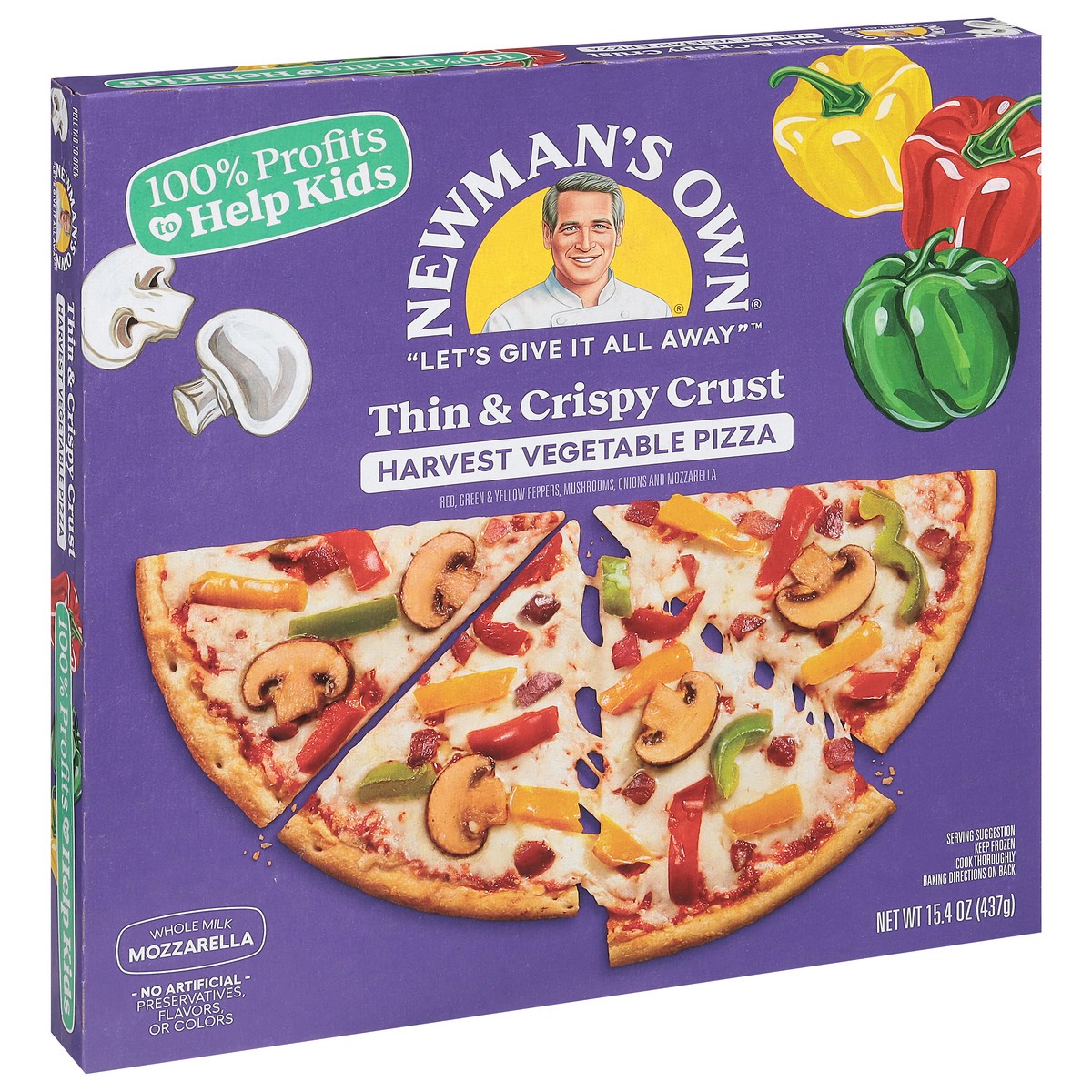 slide 2 of 13, Newman's Own Thin & Crispy Crust Harvest Vegetable Pizza 15.4 oz, 15.4 oz