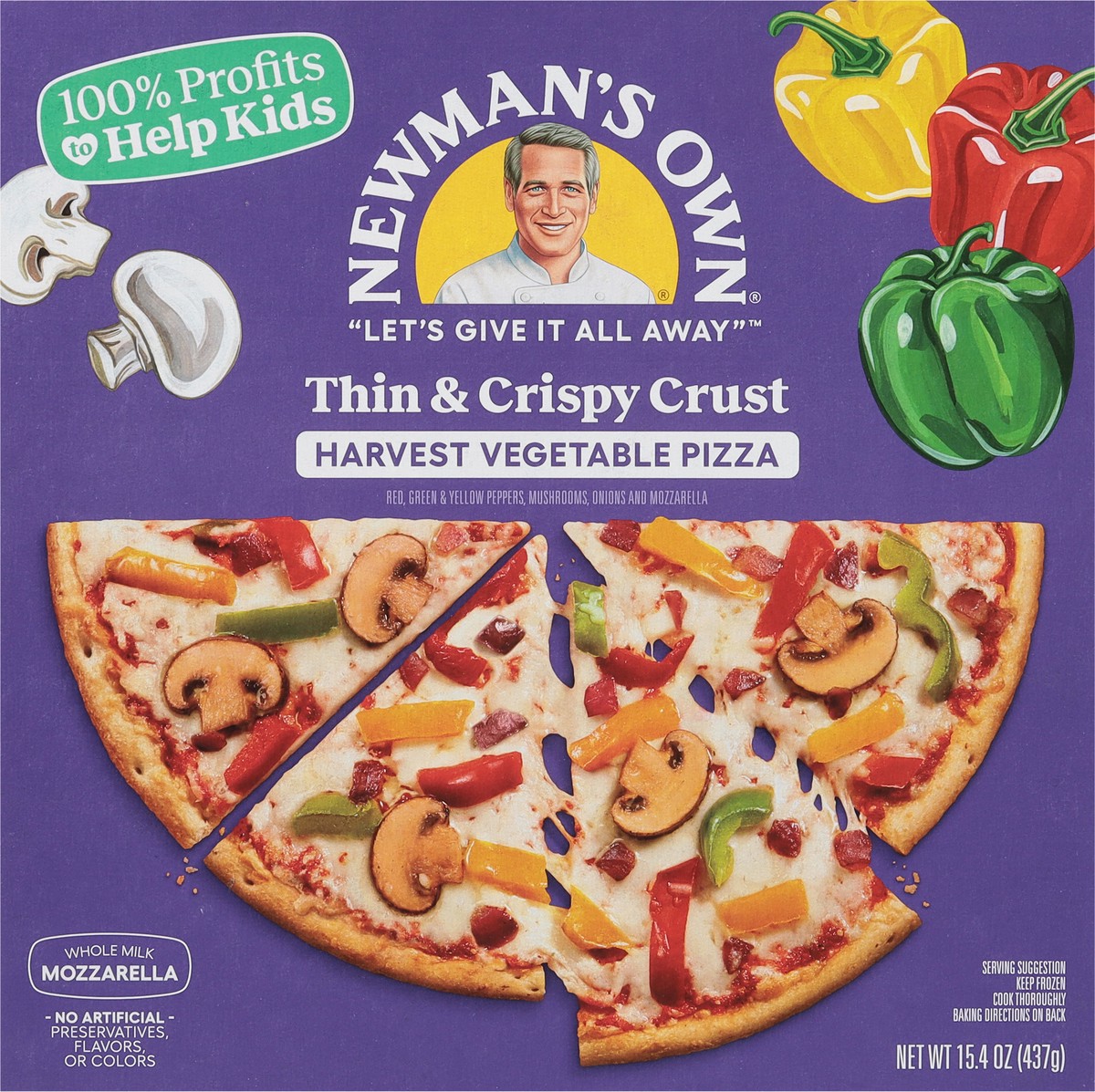 slide 5 of 13, Newman's Own Thin & Crispy Crust Harvest Vegetable Pizza 15.4 oz, 15.4 oz